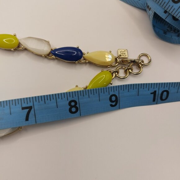 Banana Republic Statement Necklace Collar Colorful Faceted Blue Green Gold EUC - Picture 6 of 7